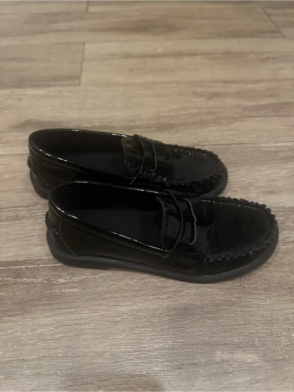 Zara Black Patent Penny Loafers
